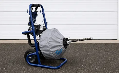 Electric Plumbing Auger - Portable drain cleaning machine on cart