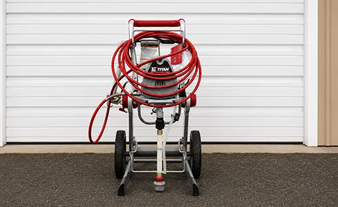 Gas Paint Sprayer - Industrial paint sprayer on wheeled cart