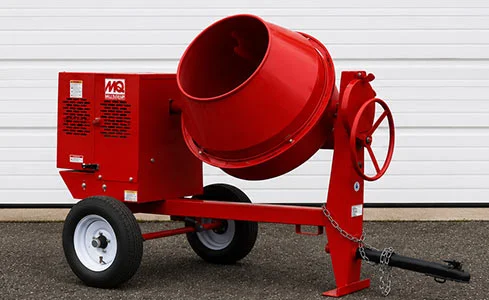 Mixer - Red cement mixer against white backdrop
